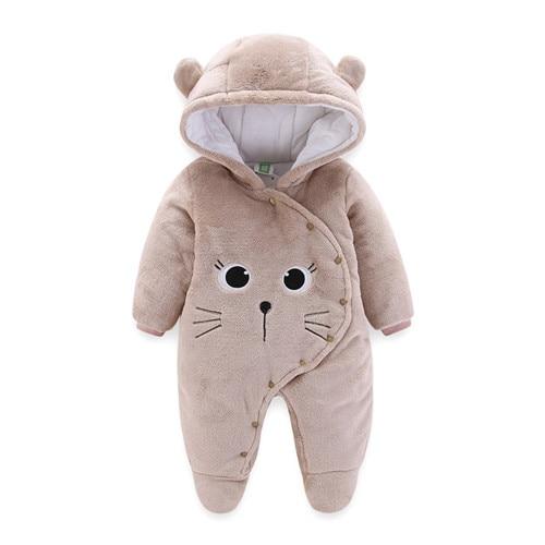 Newborn Winter Hoodie Baby Rompers Outwear Infant Baby Jumpsuit 3M -12M For Girls and Boys Winter Romper