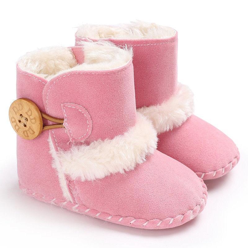 Newborn Infant Baby Snow Boots Winter Warm Cotton Baby Shoes Solid Button Autumn Ankle Bright Colors Boots