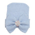 Modern Luxury Baby Girl Cotton Knit Striped Baby Caps With Big Bow For Baby Girls In Elegant Style