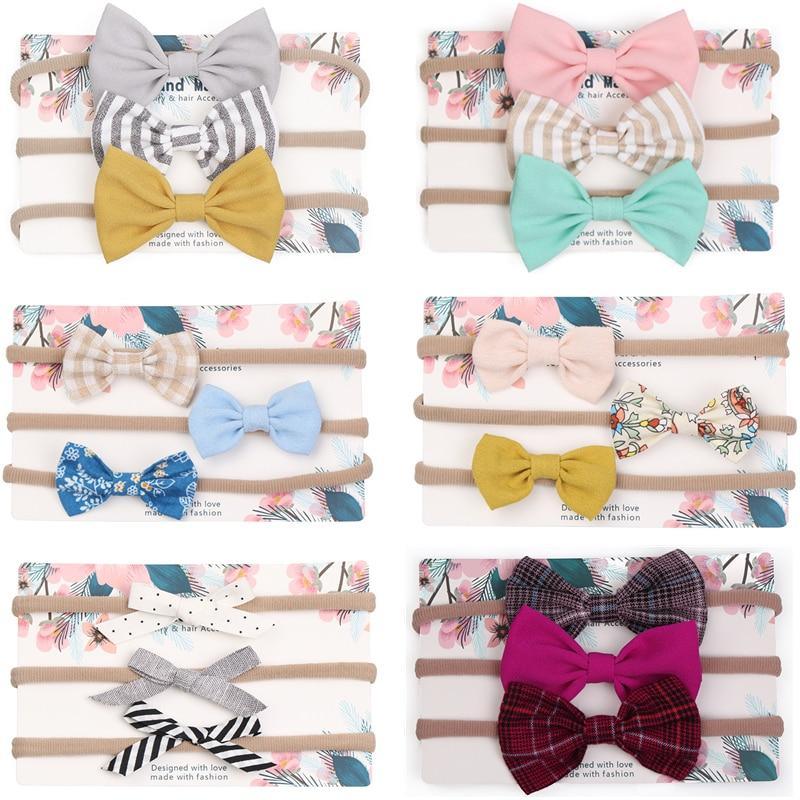 Cute Bow Baby Headband for Girl Nylon Head Bands Turban Newborn Headbands Hairbands for Kids Baby Hair Accessories For Baby