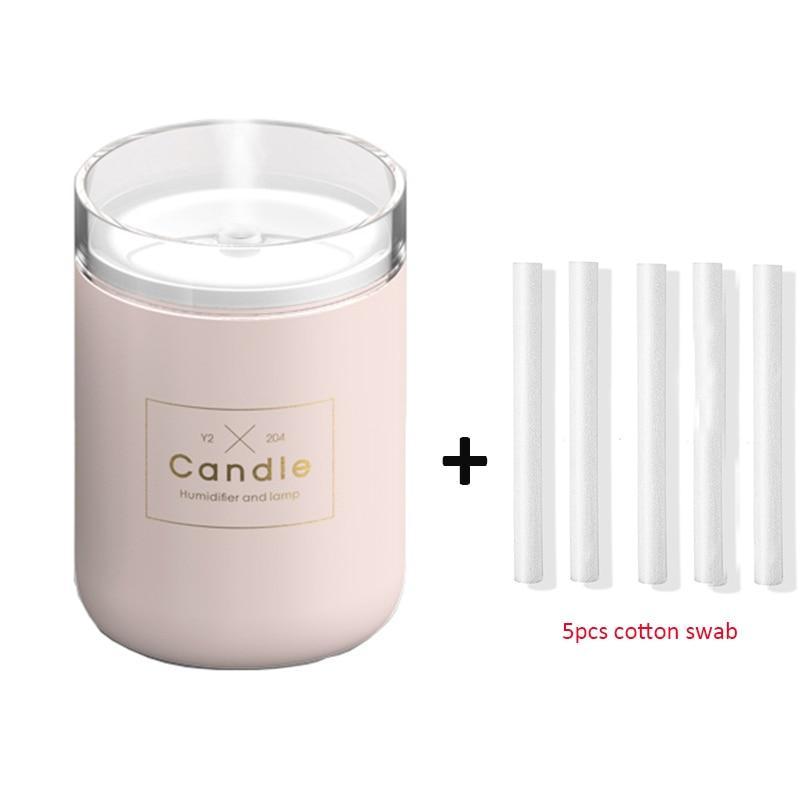 280ML Ultrasonic Air Humidifier Candle Romantic Soft Light USB Essential Oil Diffuser Car  Aroma Mist Maker