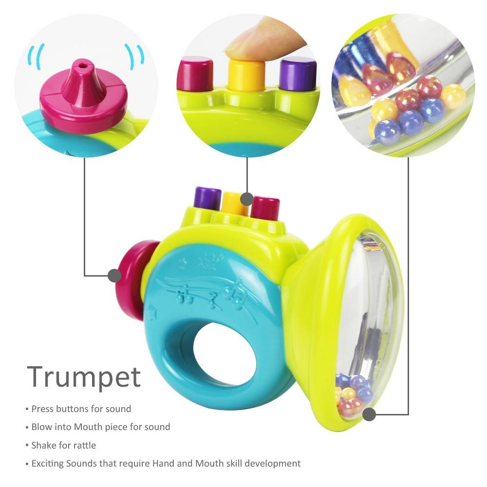 Baby Rattles Teether Shaker Grab and Spin Rattle Musical Toy Set Early Educational Toys For Baby