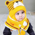 Kids Winter Hats for Girls and Boys Baby Crochet Warm Caps Scarf Set For Baby Kids In Modern Bear Design