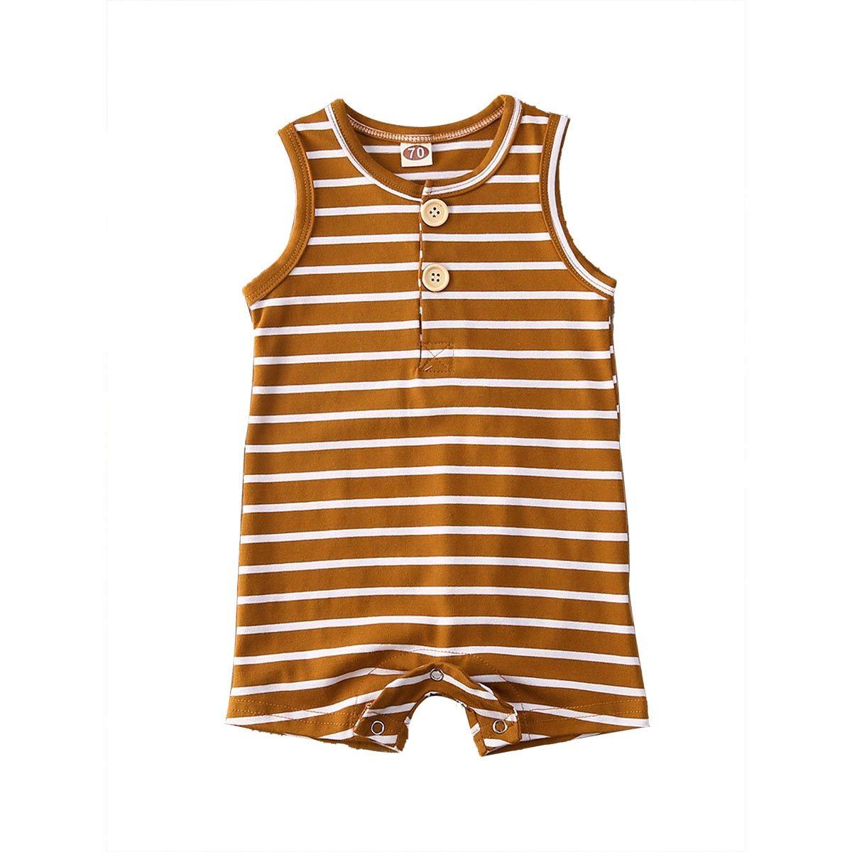 Summer Clothing Newborn Infant Baby Boy/Girl Striped Romper Sleeveless Outfit Jumpsuit Pajamas