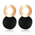 New Modern Korean Statement Round Luxury Earrings For Women Perfect Geometric Elegant Gold Shell Fluff Dangle Drop Earrings