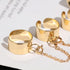 Punk Cool Hip Hop Multi-layer Adjustable Chain Four Open Finger Rings For  Women and Man in Rotate Rings Luxury Style