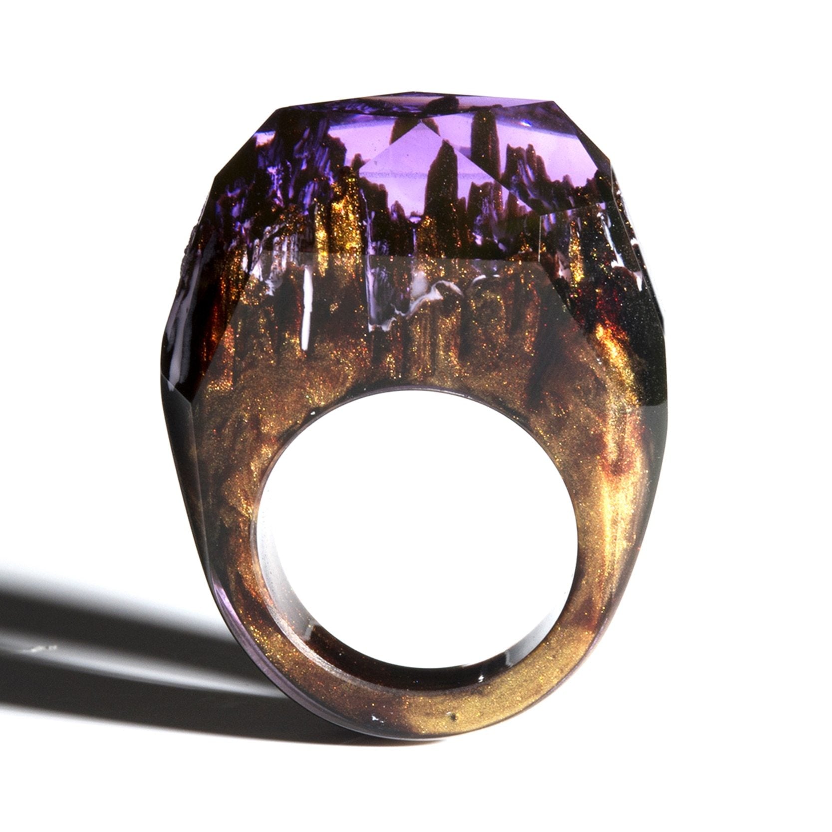 Modern Wooden Epic Resin Ring Elegant Luxury Wedding Epoxy Soul of The Forest Eco Epoxy Handmade