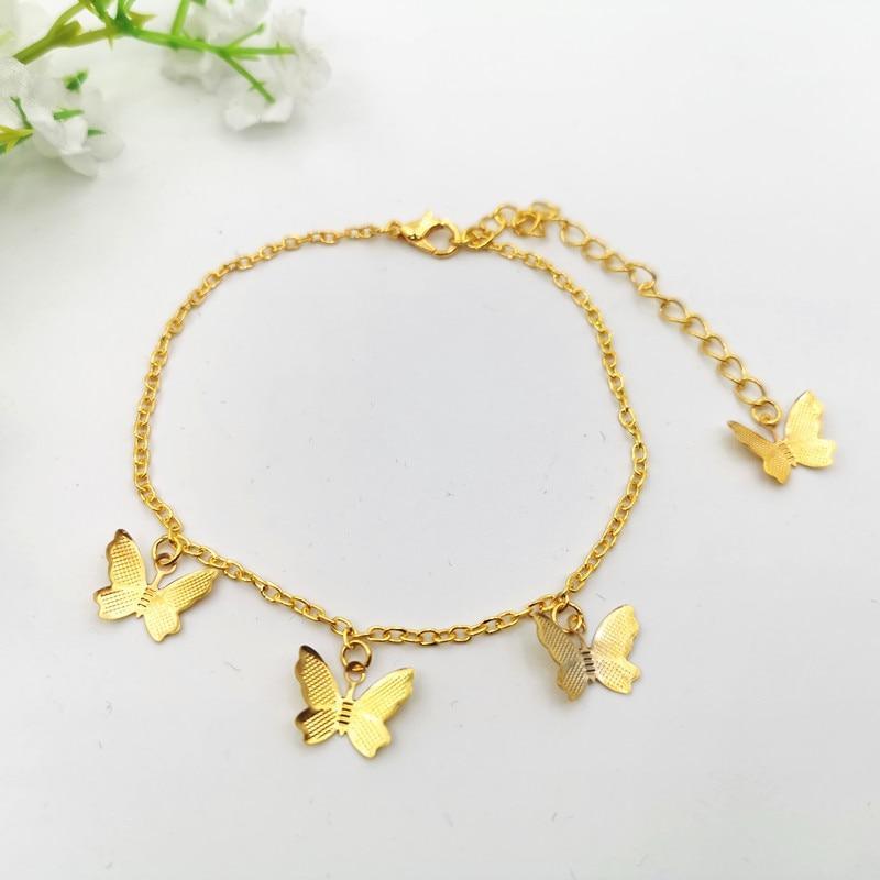 Modern New Luxury Butterfly Anklets For Women Gold Silver Color Chain Ankle Bracelet Bohemian Foot  Leg brecelets Jewelry