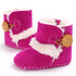 Newborn Infant Baby Snow Boots Winter Warm Cotton Baby Shoes Solid Button Autumn Ankle Bright Colors Boots