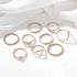 Simple Elegant Design Epic Round Gold Color Rings Set For Women Luxury Handmade Geometry Finger Ring Set Female Jewelry Gifts