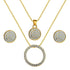 Gold Color Austrian Crystal Classic Hollow Round 48cm necklace pendant earrings jewelry set