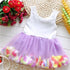 Luxury Modern Handmade Girls Sweetness Flower Kids Dress Princess Summer Sleeveless Mini Tutu Dress Childs Bow Pink Yellow Red Girls Clothing Dress