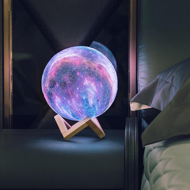 STEVVEX  New3D Print Star Moon Colorful Lamp  With Change Touch Option Home Decor Creative Gift Usb Led Night Light Galaxy Lamp Birthday Gift Lamp