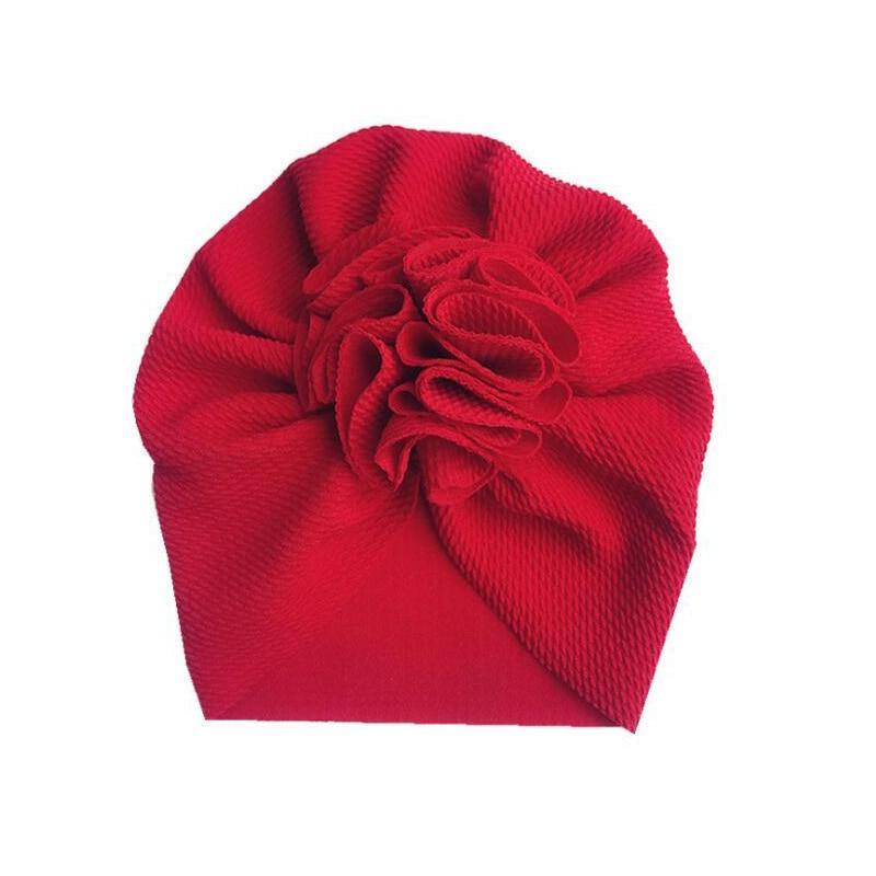 Handamde Elegant Baby Hats for Girls Big Bow Turban Hat Newborn  Baby Beanie Cap Solid Color Style