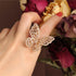 New Design Fashion Jewelry Opening High-Grade  Zircon Butterfly Ring Luxury Shiny Cocktail Party Ring For Women