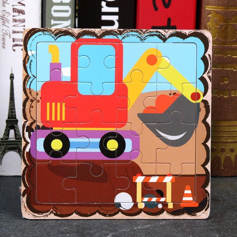 Wood Puzzles Children Adults Vehicle Puzzles Wooden Toys Learning Education Environmental Assemble Toy Educational Games For Baby and Kids