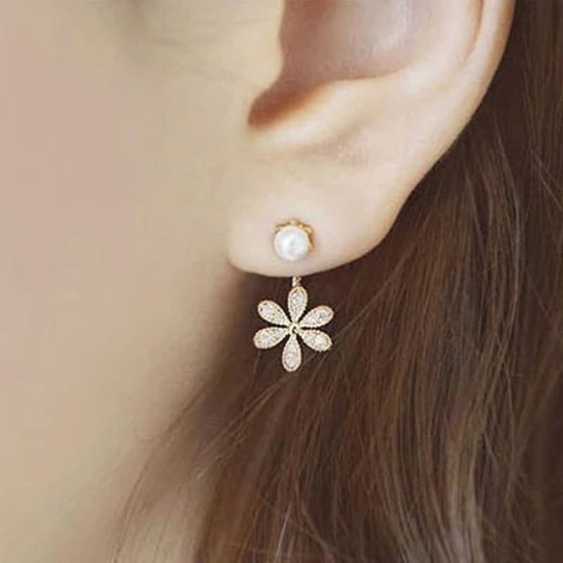 New Fashion Round Dangle Drop Korean Earrings For Women In Geometric Round Heart Gold Earring Elegant Style