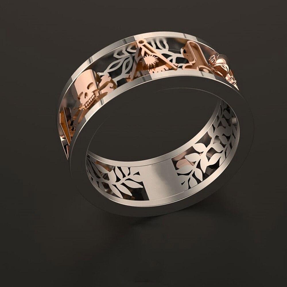 New Fashion Skull Moon Hammer  Men and Women Ring In Punk Hiphop Personality Anniversary Gift  Style