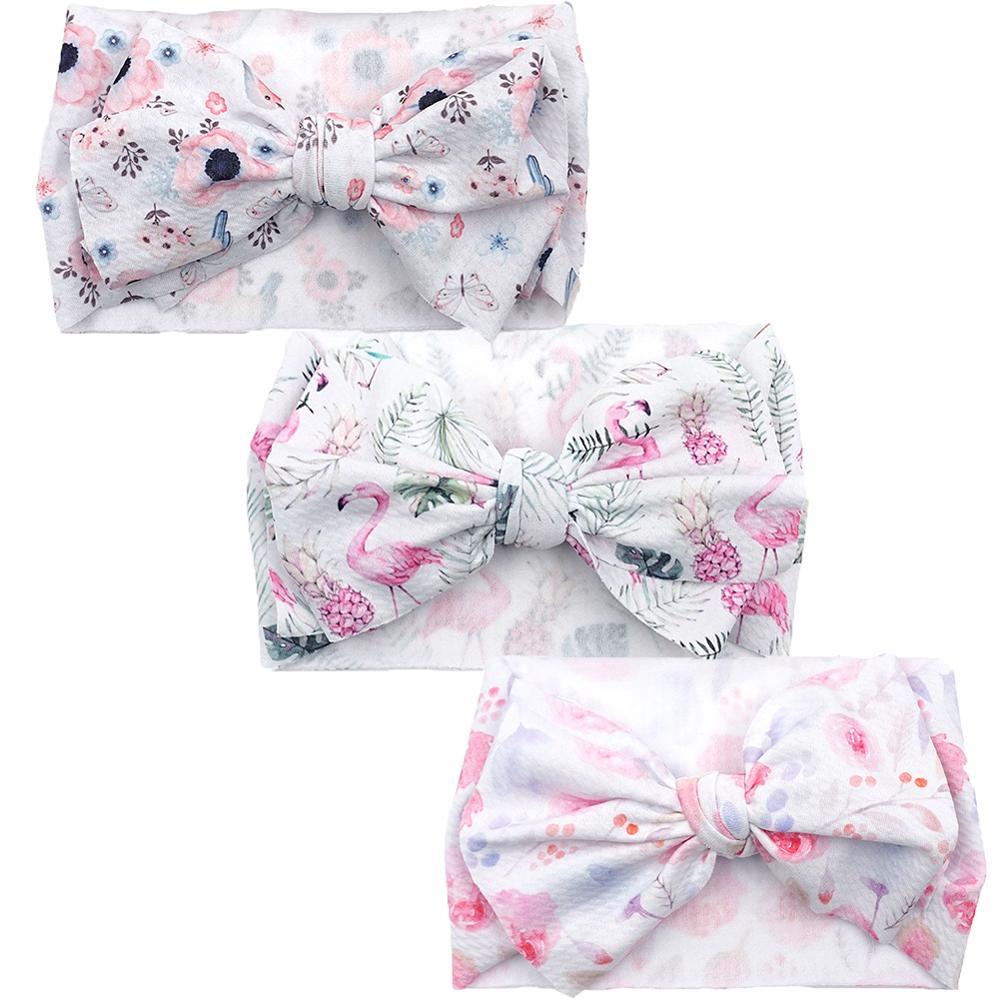 Modern Luxury Elegant Baby Girls Headband Turban Photography Props Baby Hair Accessories Bow 3 Pcs Set For Girls Baby