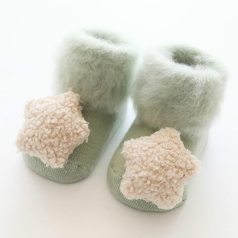 Cute Baby Thickening Furry Mid Floor Socks For Newborn Baby Boys And Girls Soft And Comfortable Footwear