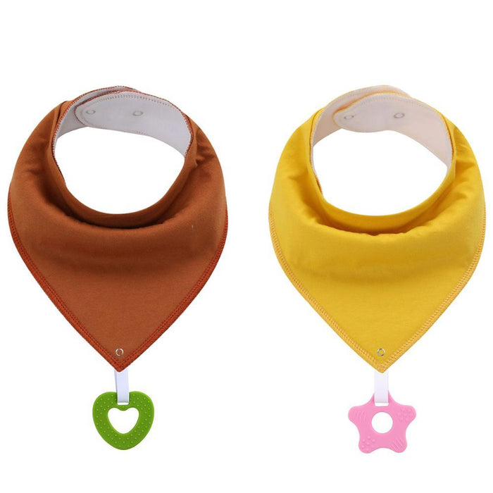 100% Organic Cotton Super Absorbent And Soft Unisex Baby Bandana Drool Bibs And Teething Toys For Newborn