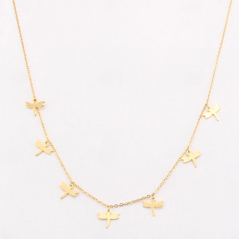 Elegant Non-Fading Luxury Stainless Steel Animal Butterfly Star Gold Necklace Amazing Women Choker Necklaces Pendants Femme Chain Jewelry Gifts