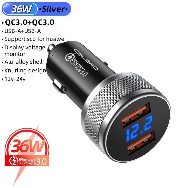 Mini Car Quick Charge 3.0 USB Charger Phone Charger Portable Auto Charge Fast Charging