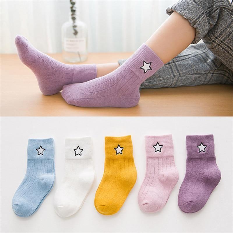 5 Pairs Baby Boys Winter Socks Cartoon Bear Kids Spring Autumn Cotton Breathable For Kids