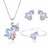 Modern Luxury New Elegant Necklace Earrings and Brecelet in On Amazing Good-Looking Cartoon Unicorn Set For Girls Kids and Woman