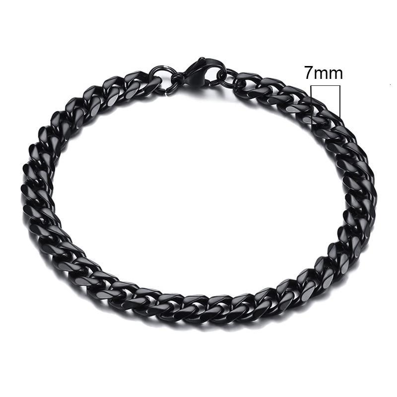 Luxury Popular Mens Simple 3-11mm Stainless Steel Curb Cuban Link Chain Bracelets for Women and Men Unisex Wrist Jewelry Brecelet