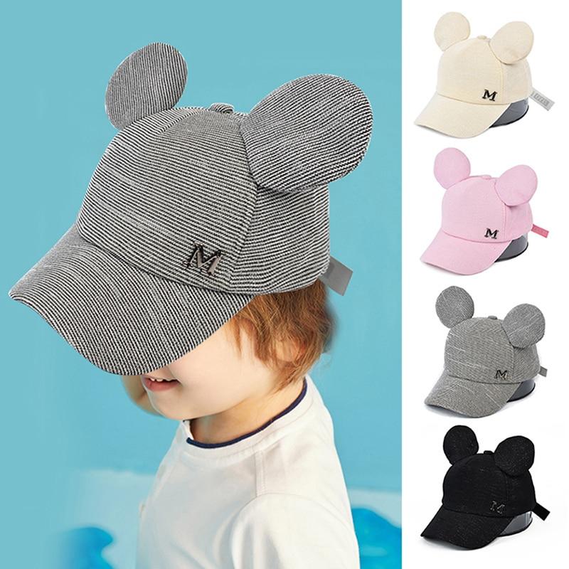 Luxury Modern Shiny Kids Baby Hat With Ear Letter Summer Baby Girl Boy Sun Hat Baseball Caps Cotton For Kids