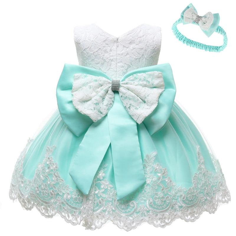 Modern luxury Baby Elegant Baby Girls 1st Year Birthday Dress Halloween Costume Party Dress For Baby And Girls With Big Bow And Modern Unique Colors