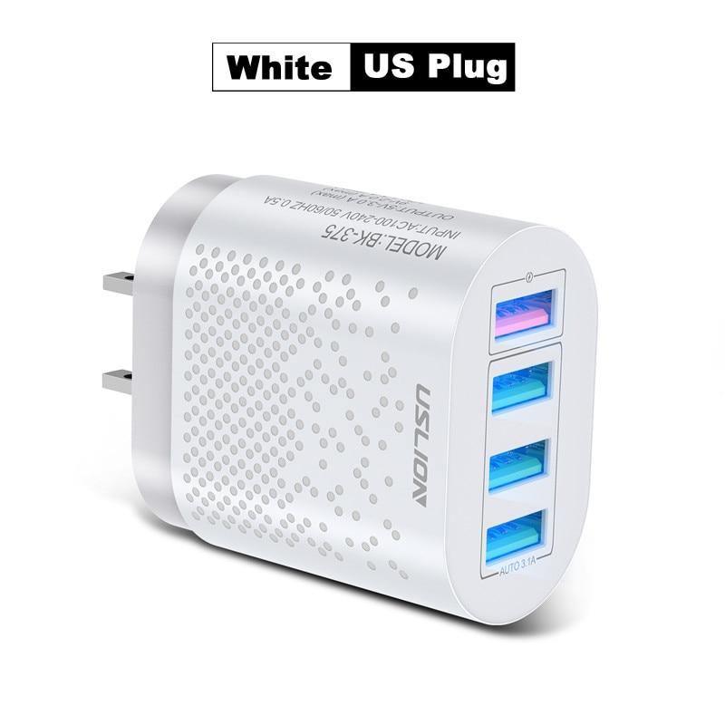 Portable USB Charger 3A Quick Charge 3.0 Mobile Phone Charger 4 Port 48W Fast Wall Chargers