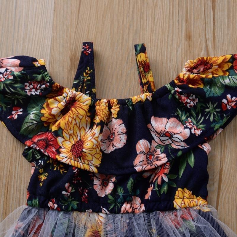 Modern colorful Floral Design Girl Princess Strapless Girls Dresses Summer Dress For Birthday And All Occasion