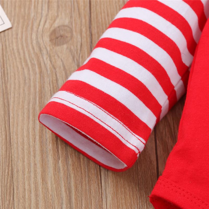 3PCS  Romper Jumpsuits+Striped Pant Christmas Clothes Set Kids for Infant Boys/Girls In Christmas Printed Design