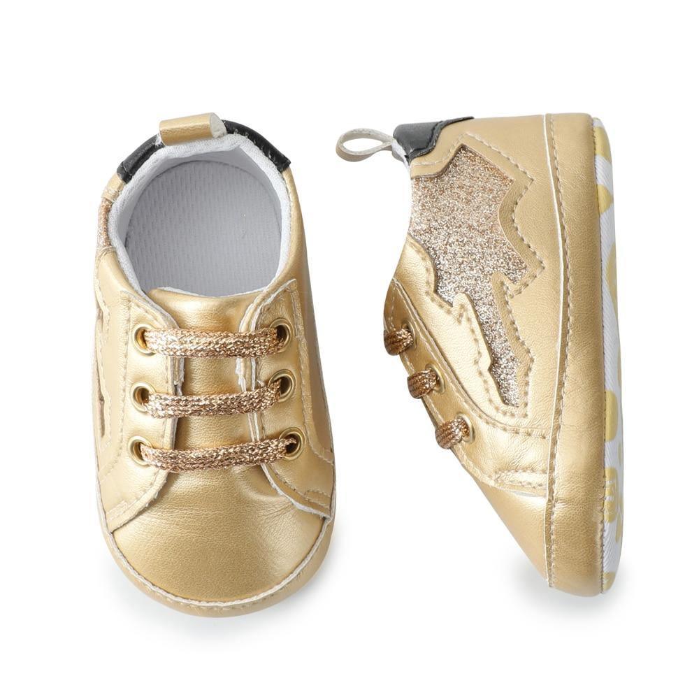 New Newborn Baby 3D Wings Gold Fashion PU Leather Shoes For Kids Sneakers Infant Shoes Toddler Boys Girls First Walkers