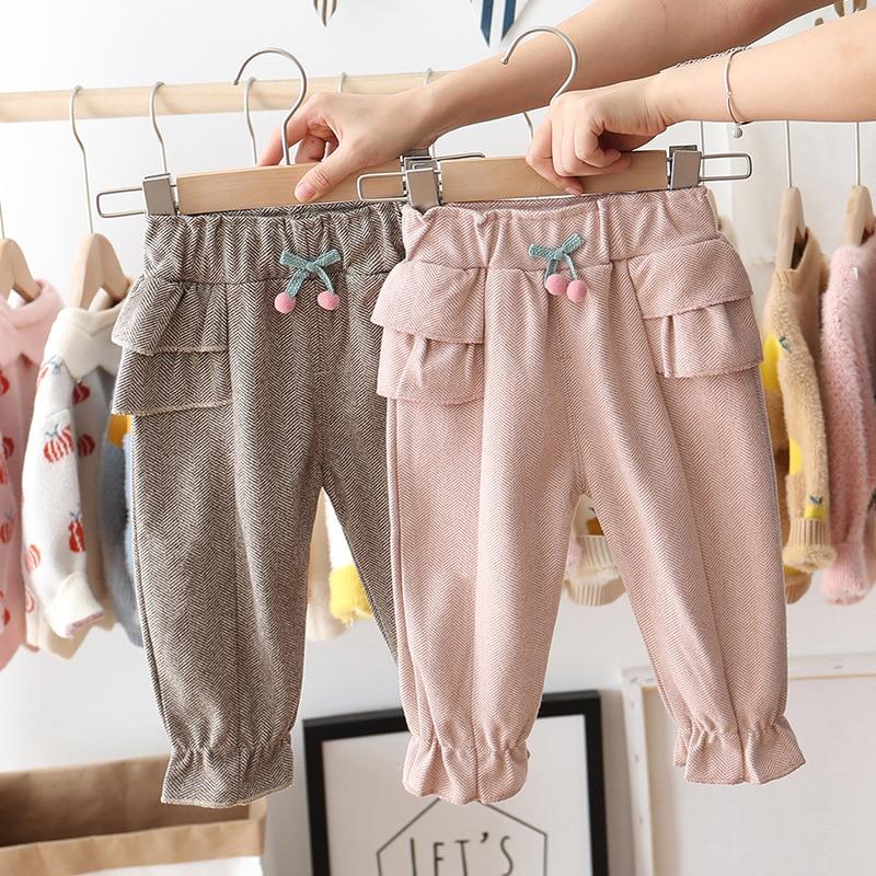 Baby Girls Pants Casual Ruffles Cherry Pants Baby Girl Clothes Long Princess Pants kids