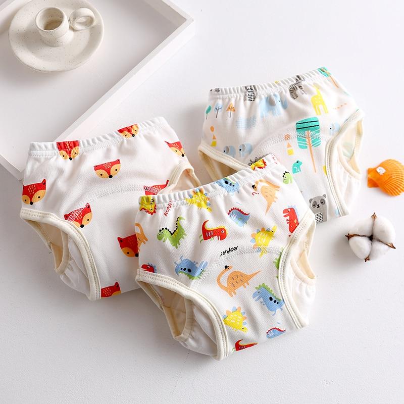 8-layer Pants Baby Diapers Reusable Training Pants Washable Cloth Diapers Waterproof Pants Nappies  With Leak-proof Side