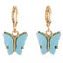 Luxury Fashion Acrylic Butterfly Stud Cute Butterfly Pendant Necklace and Earrings For Women Colorful Girls Jewelry Gifts