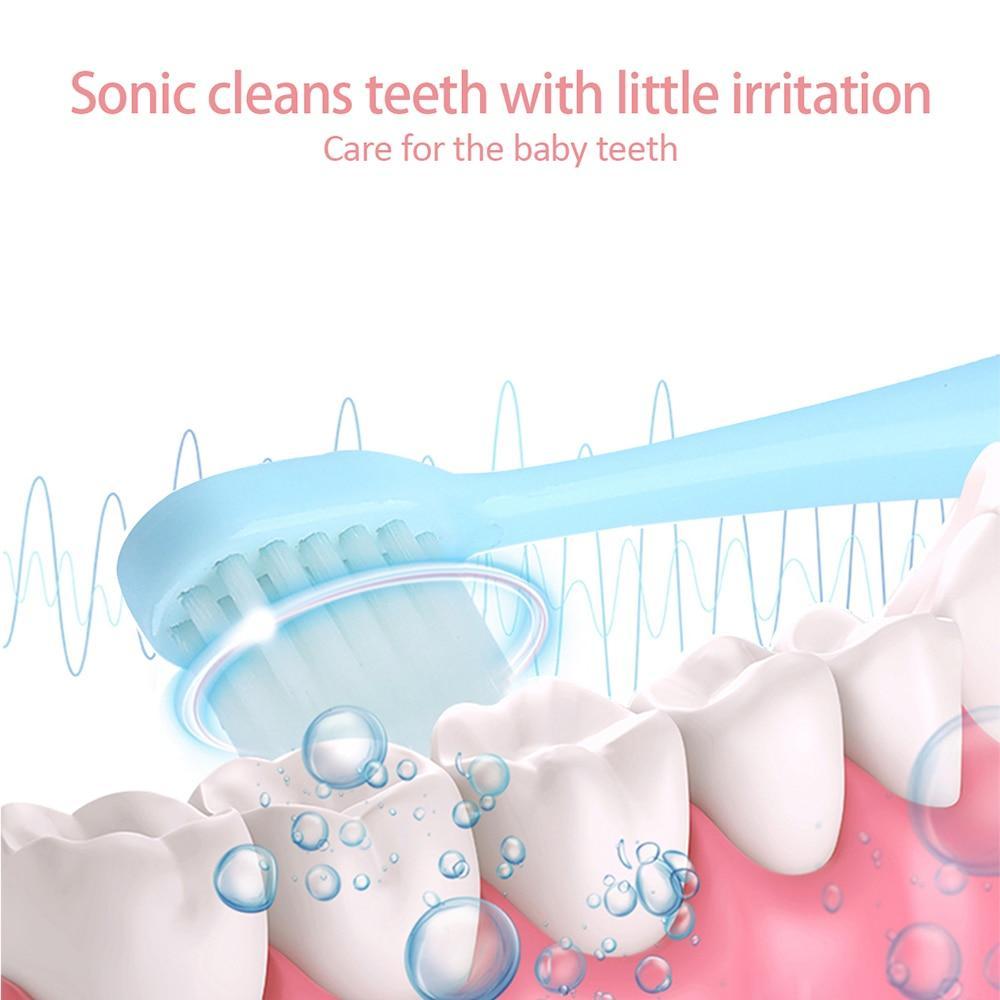 New Electric Toothbrush Cartoon Pattern Teethbrush Electric Teeth Tooth Brush For Kids with Soft Replacement Head Vibrating Toothbrush for Children Boys and Girls Age 3-13 IPX7 Waterproof Christmas Gift for Kids