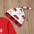 Casual New Baby Boy/Girl  First Christmas printed Clothes Romper Trousers Hat Outfit Set