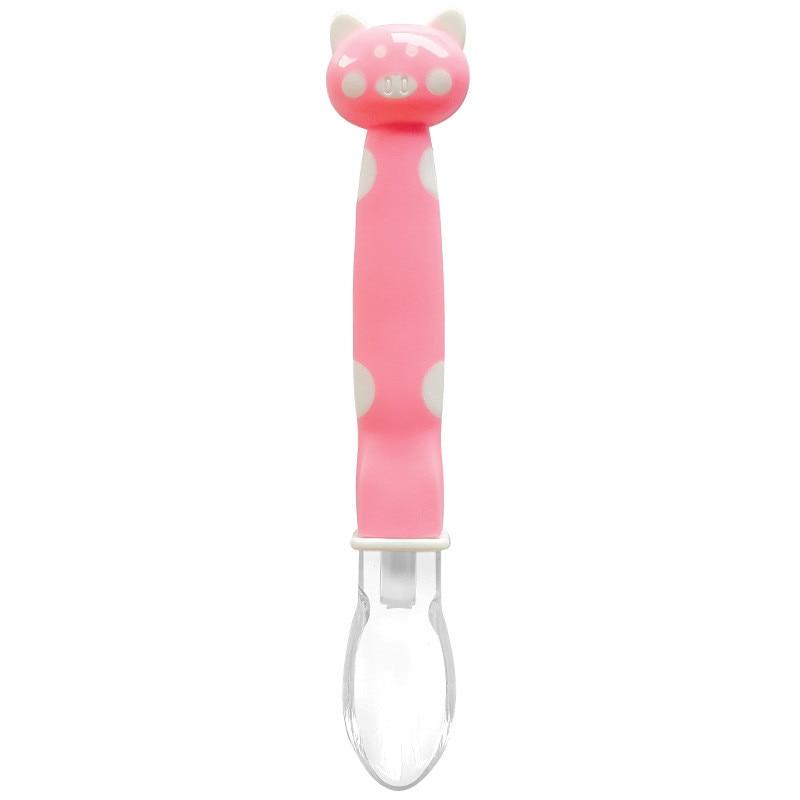 1pcs Baby Soft Silicone Spoon Candy Color Temperature Sensing Spoon Children Food Baby Feeding Tools For Eating