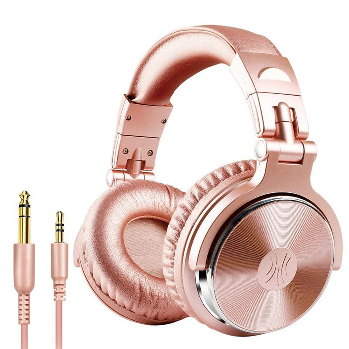 STEVVEX Wired Professional Studio Pro DJ Headphones With Microphone Over Ear HiFi Monitor Music Headset Earphone For Phone PC