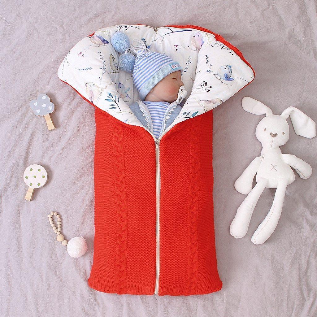 Newborn Infant Baby Knit Sleep Bag Stroller Envelope Blanket Winter Warm Swaddle Wrap Sleeping Bag For Babies