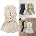 Luxury Elegant Summer Kids Girls Clothes Waistband Drawstring Romper Jumpsuit For Girls And Kids