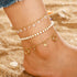 Luxury Leg Brecelet Gold Color Tassel Beads Anklet Bracelet for Leg for Women Set