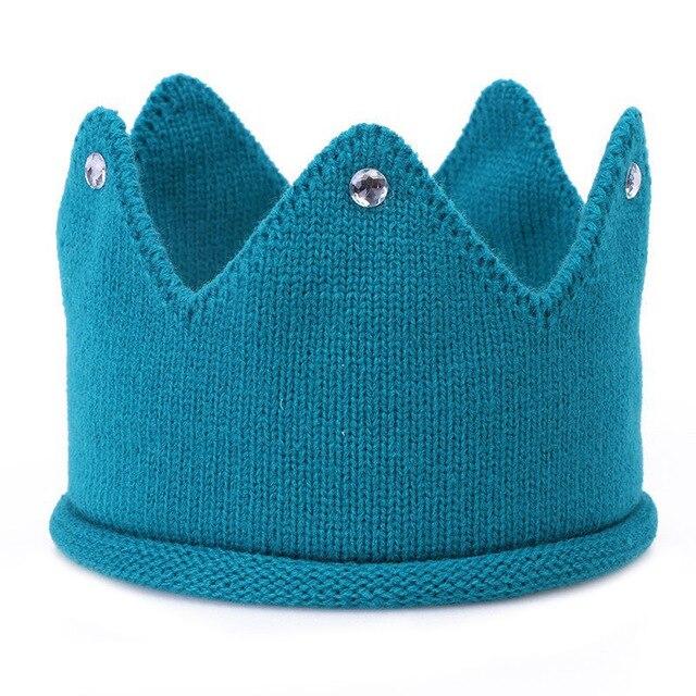 Modern Luxury New Trend  Baby Hat Girls and Boys Crown Knitted Cap Toddler Empty Top Hats Newborn Design Woolen Yarn Bonnet For Kids