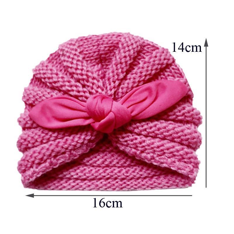 Handmade Knitted Winter Baby Hat for Girls Candy Color Enfant Baby Beanie Turban Hats Newborn Baby Cap