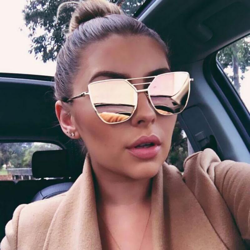 Metal Luxury Vintage Retro Mirror Lady Elegant Sunglasses Women Designer Fashion Classic Retro Trand Sunglasses UV400 Protection Cat Eye