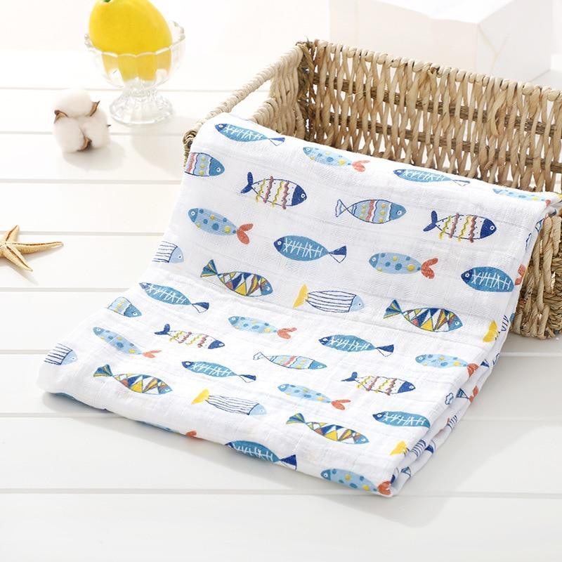 Muslin Cotton Diaper Baby Blankets Newborn Swaddle Blanket Infant Multi Purpose Bath Towel